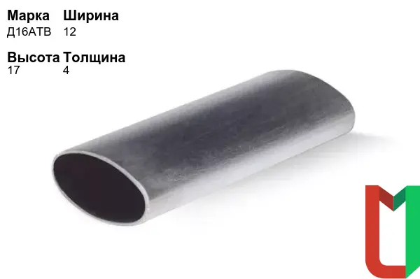 Алюминиевый профиль овальный 12х17х4 мм Д16АТВ