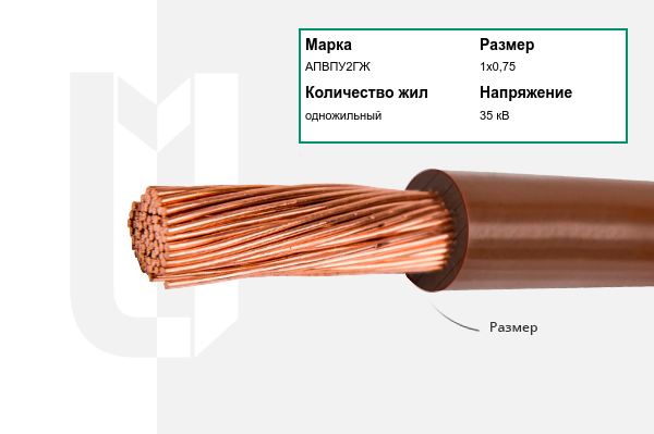 Силовой кабель АПВПУ2ГЖ 1х0,75 мм