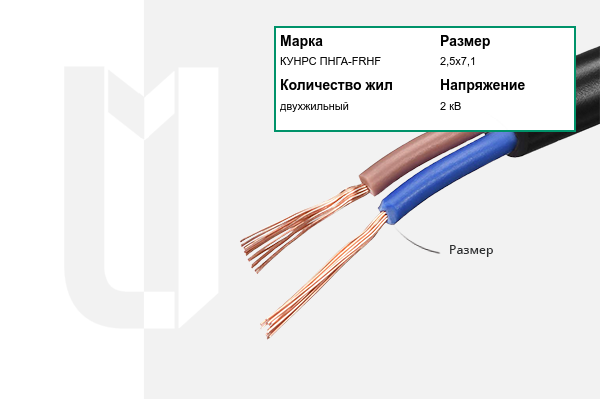 Силовой кабель КУНРС ПНГА-FRHF 2,5х7,1 мм