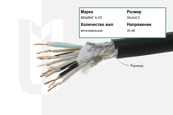 Силовой кабель ВБШВНГ А ХЛ 30х2х0,5 мм