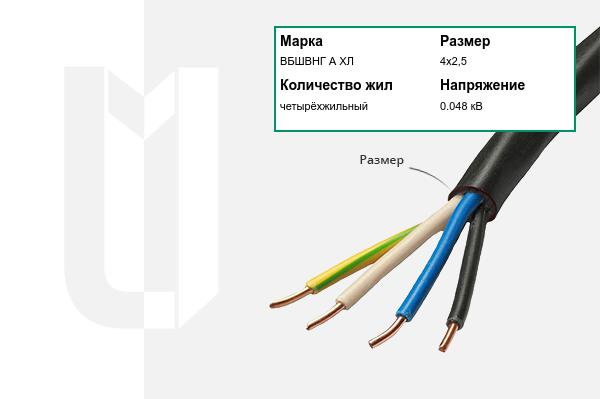 Силовой кабель ВБШВНГ А ХЛ 4х2,5 мм